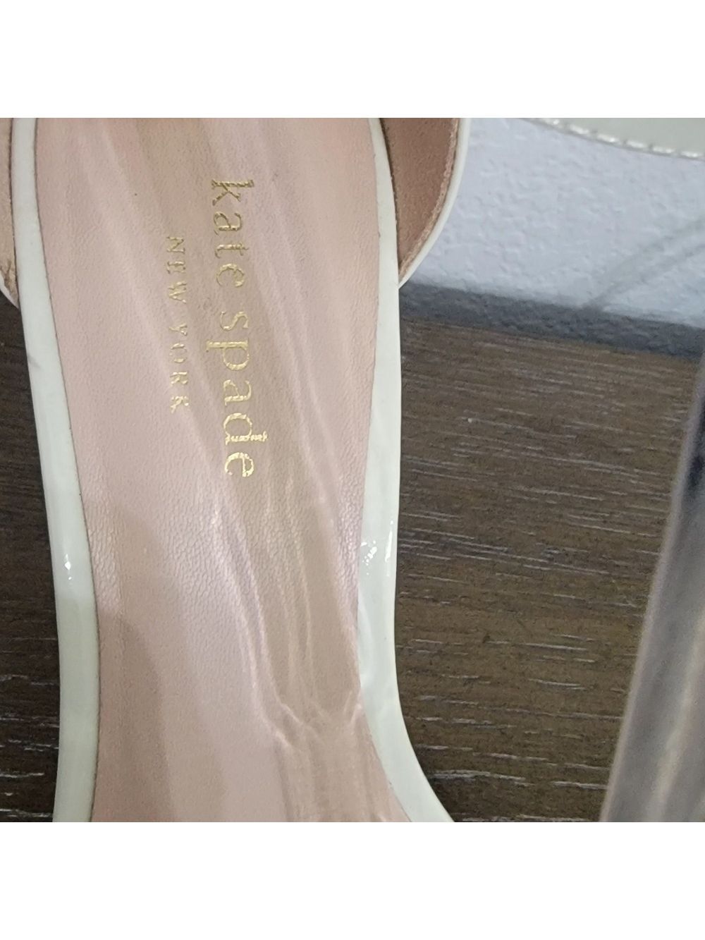 Kate Spade New York Off White Leather Sandals Heels Size 9 - Picture 4 of 5